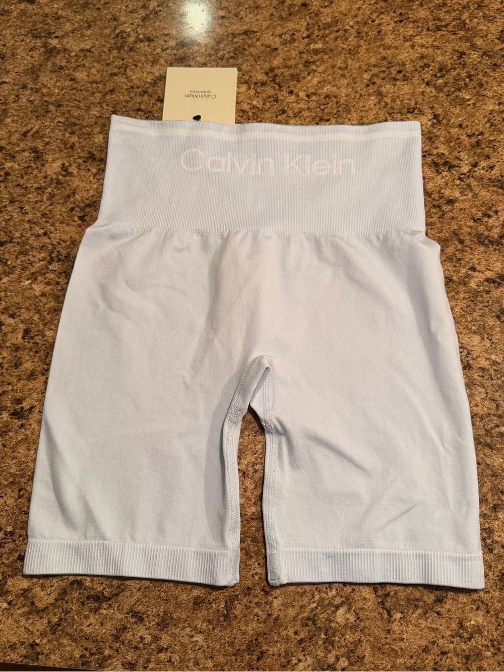 Calvin Klein Women's Light Blue Seamless Athletic Bike Shorts
